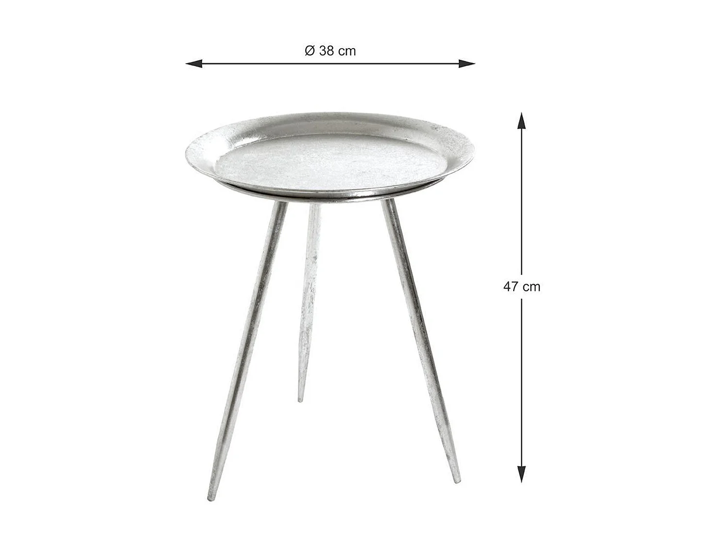 Table d'Appoint Design "Viledo" 47cm Argent