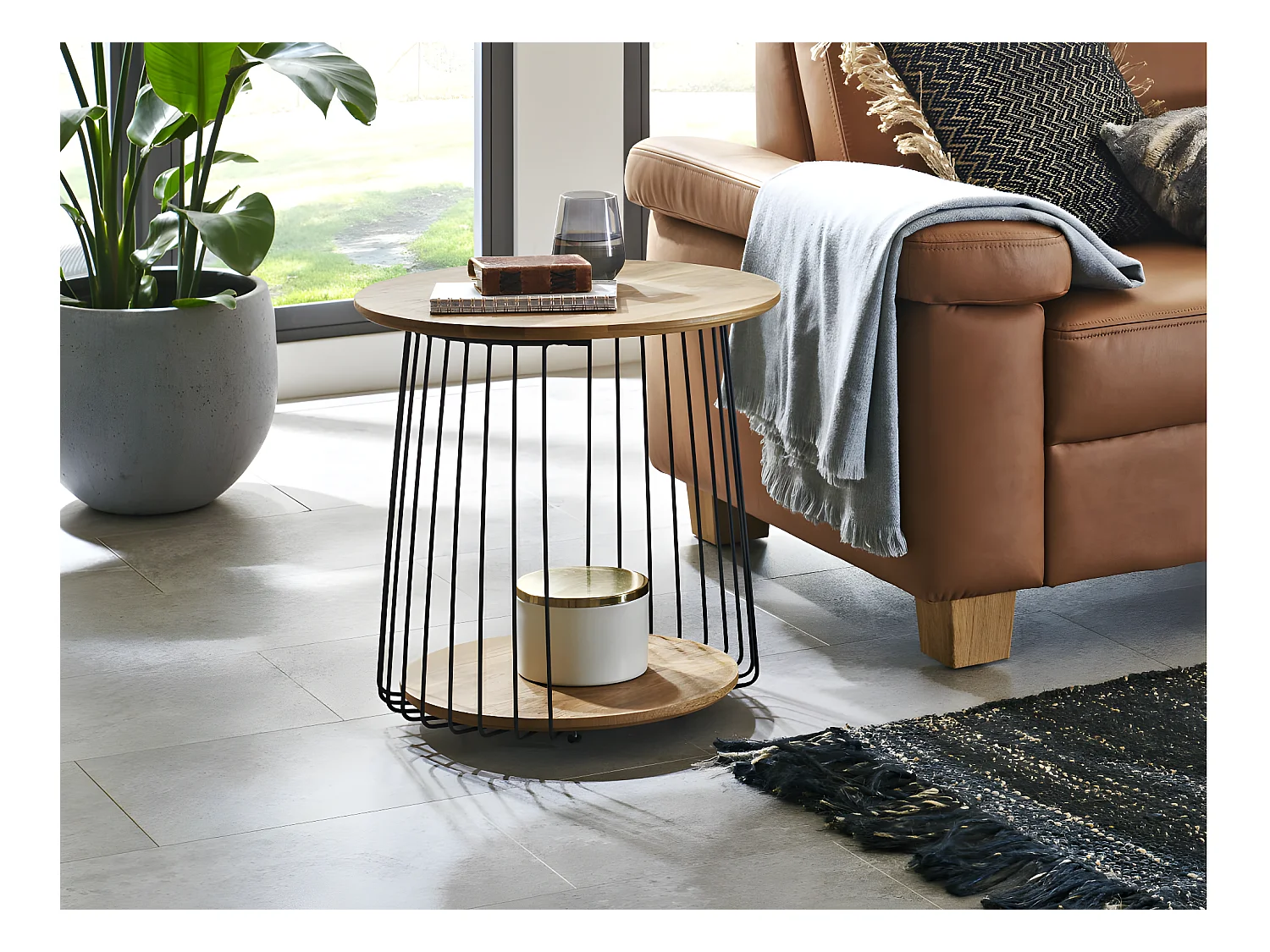 Table d'Appoint en Bois "Nissa" 52cm Naturel