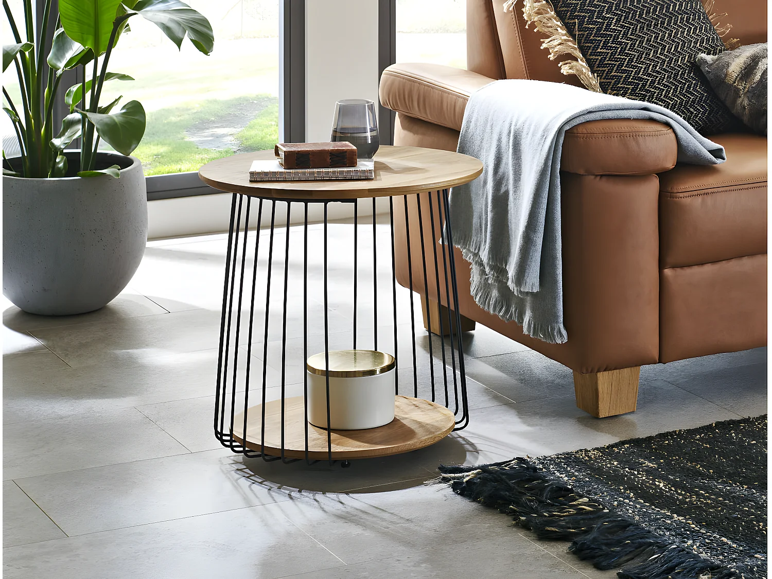 Table d'Appoint en Bois "Nissa" 52cm Naturel