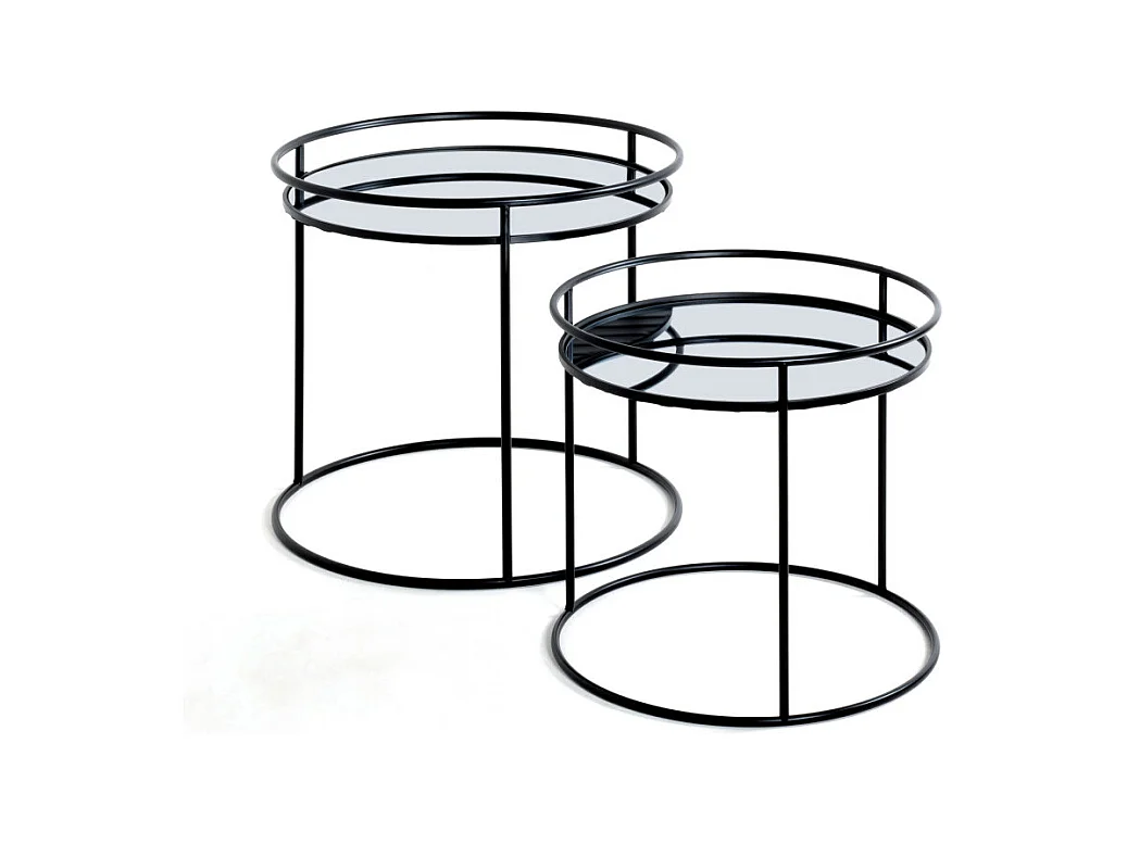 Lot de 2 Tables d'Appoint "Mirana" 52cm Noir