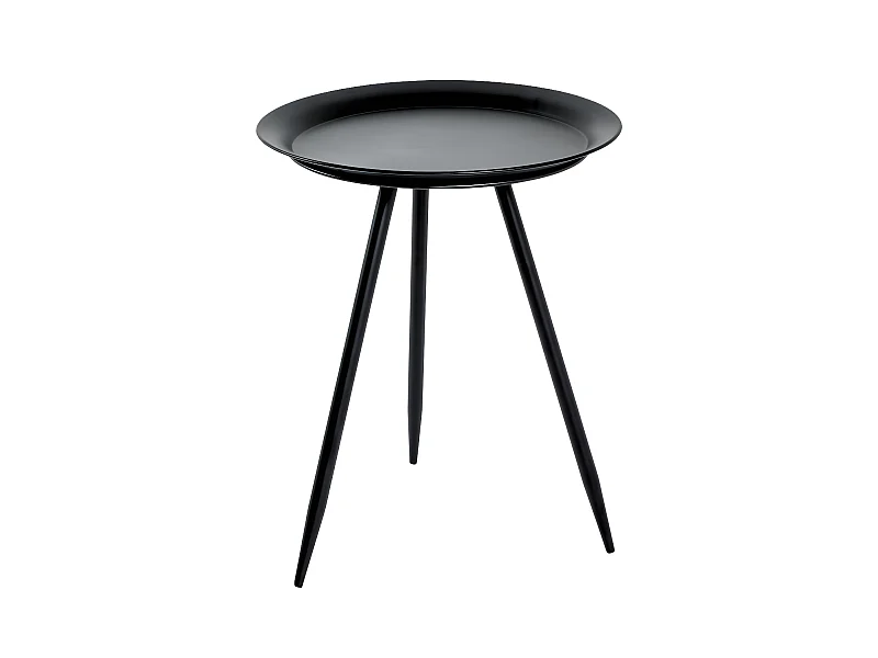 Table d'Appoint Design en Métal "Laqué" 47cm Noir