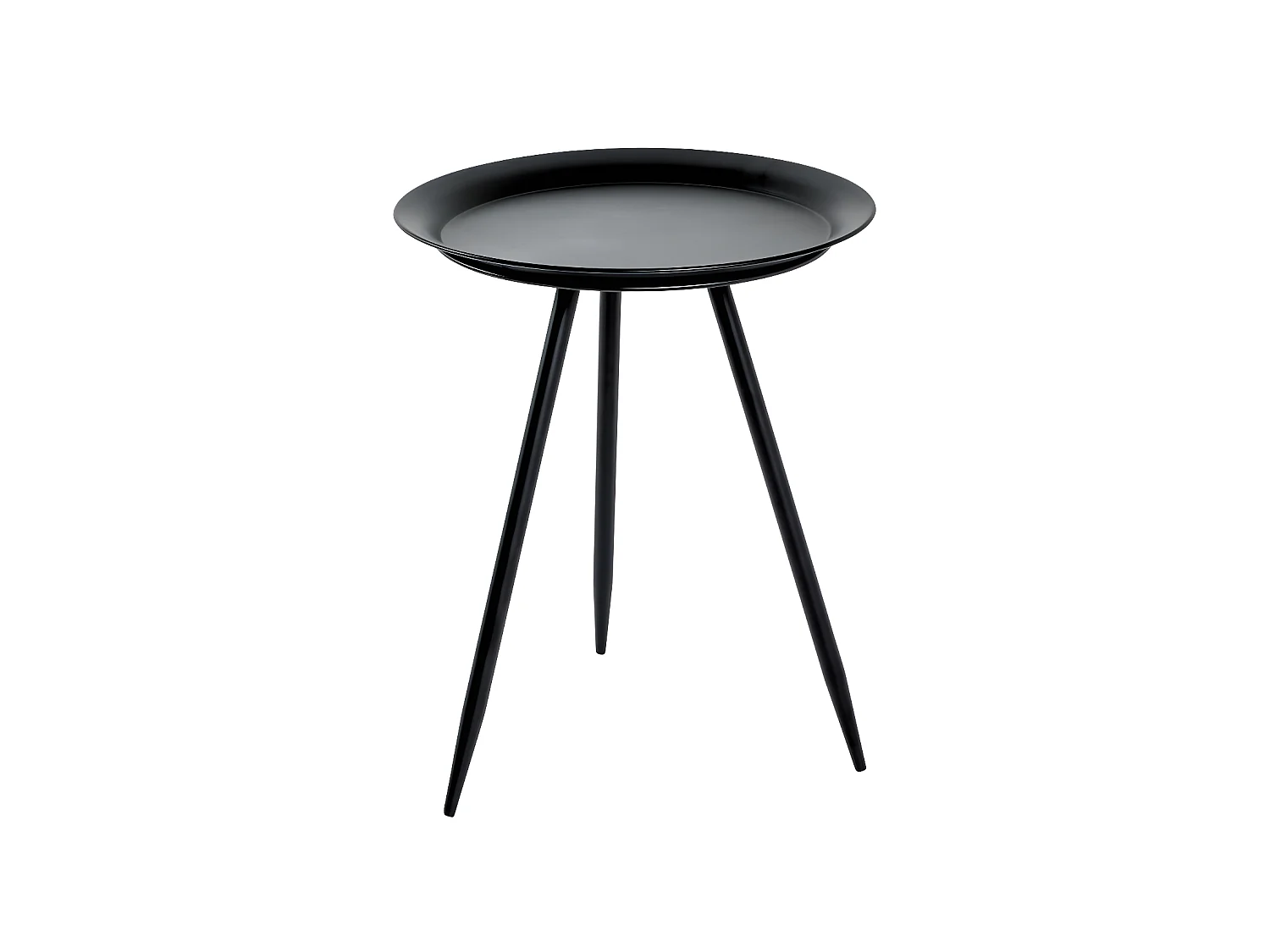 Table d'Appoint Design en Métal "Laqué" 47cm Noir