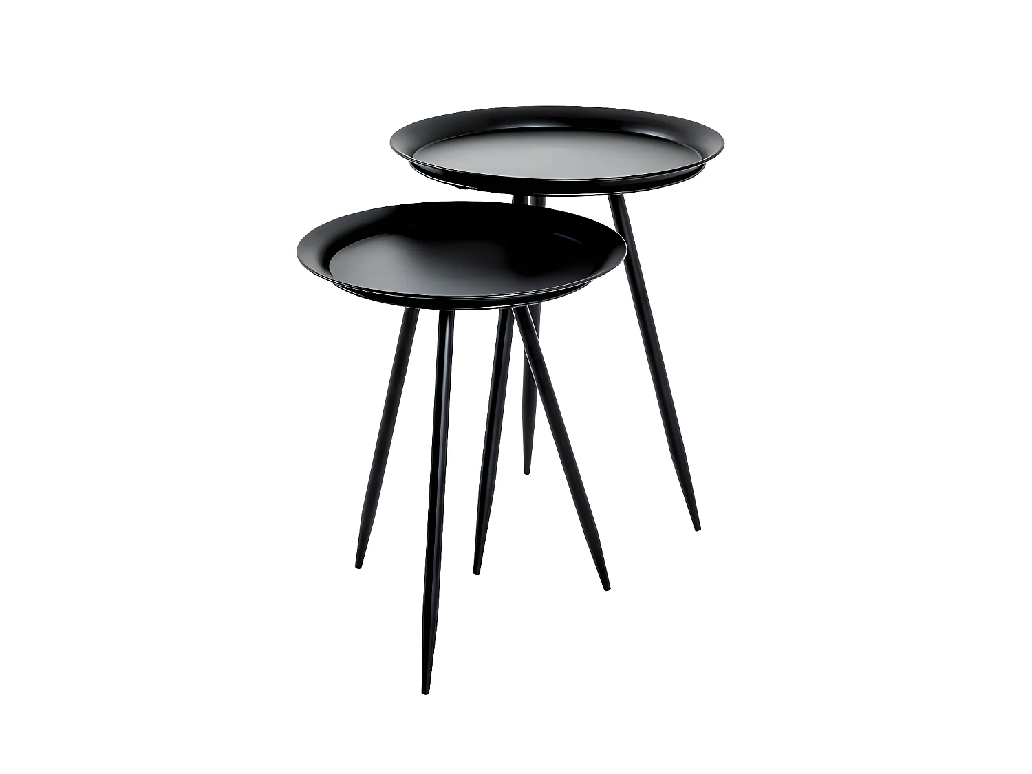Table d'Appoint Design en Métal "Laqué" 47cm Noir