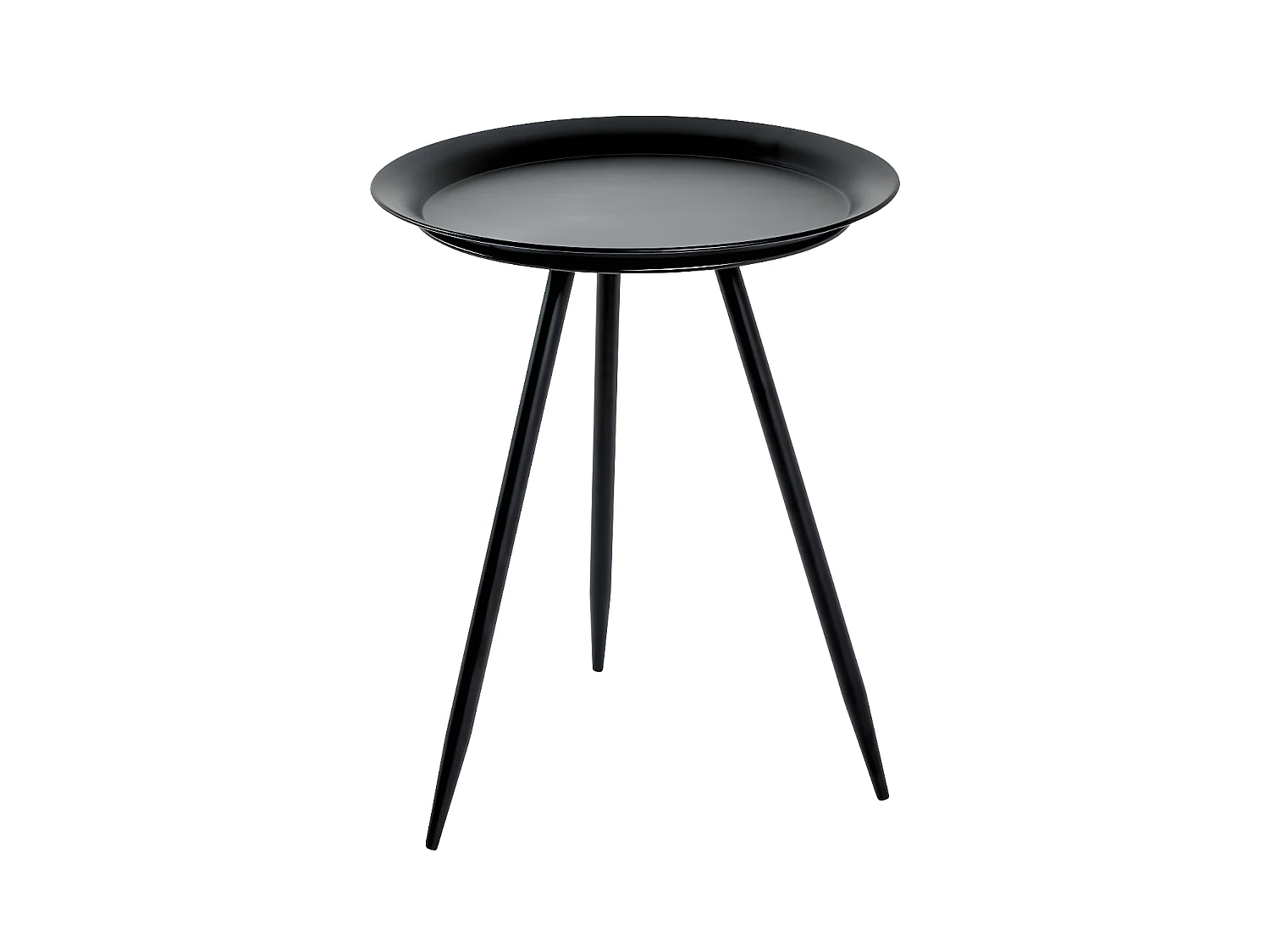 Table d'Appoint Design en Métal "Laqué" 47cm Noir