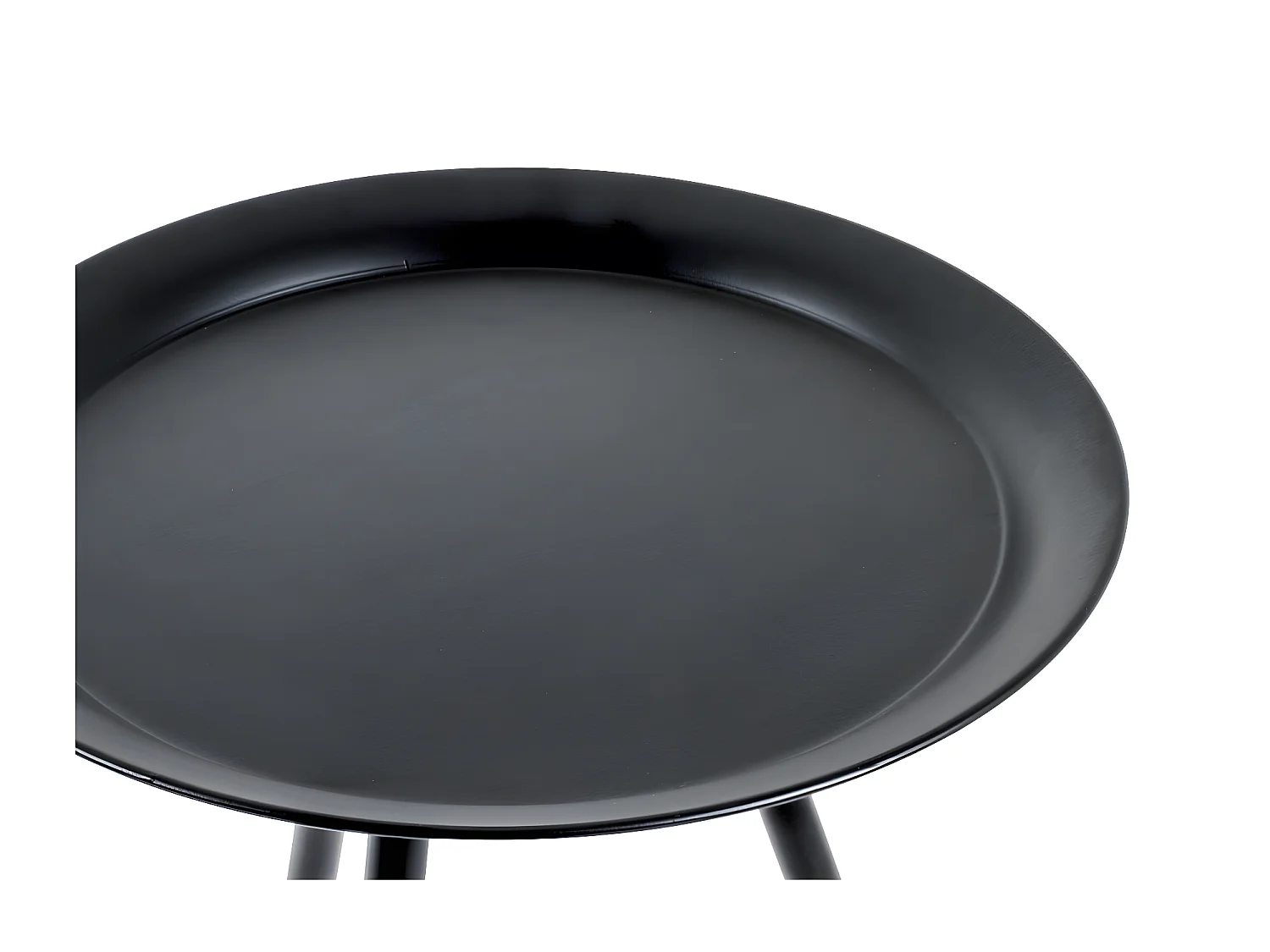 Table d'Appoint Design en Métal "Laqué" 47cm Noir