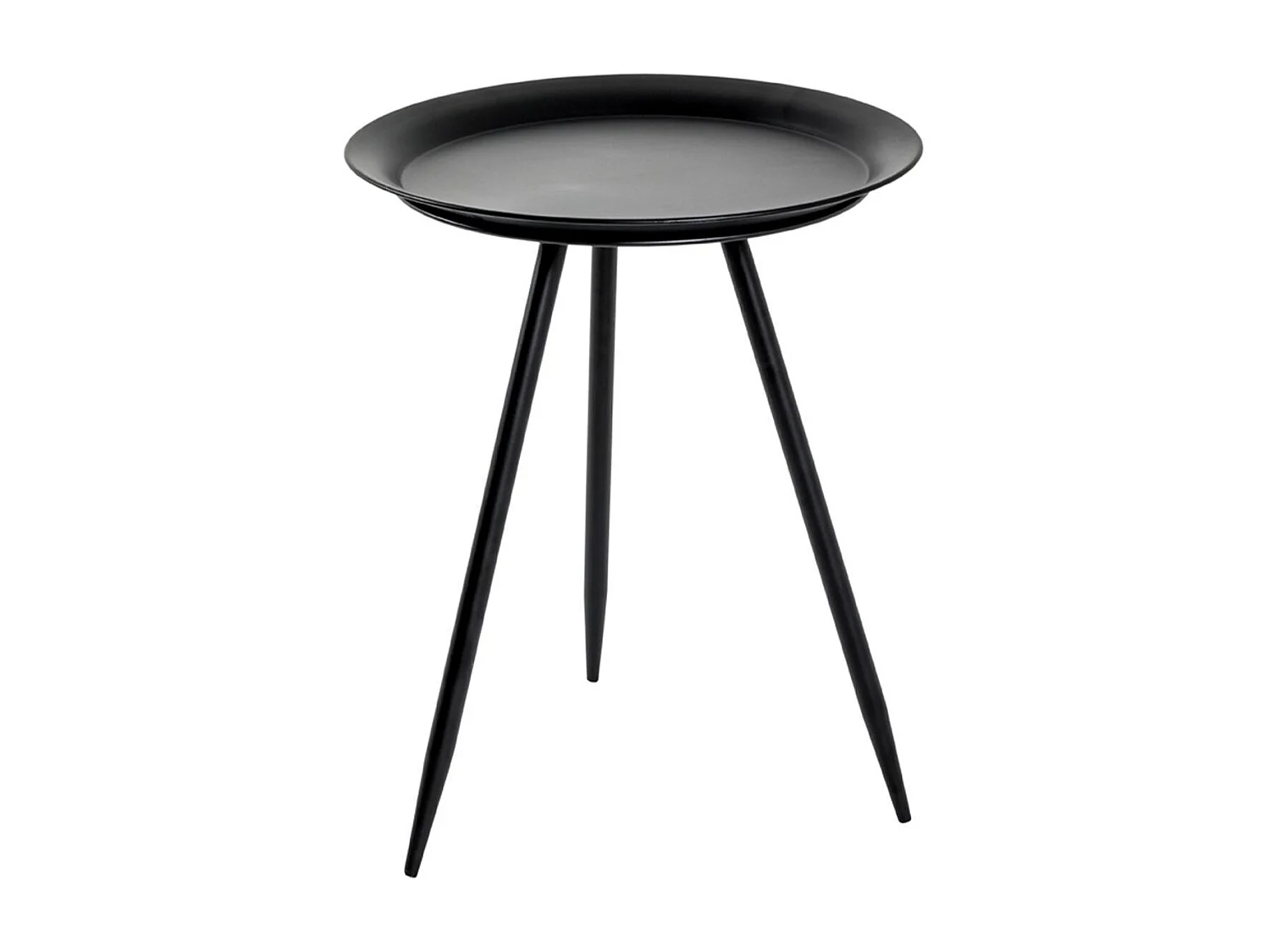Table d'Appoint Design en Métal "Laqué" 47cm Noir