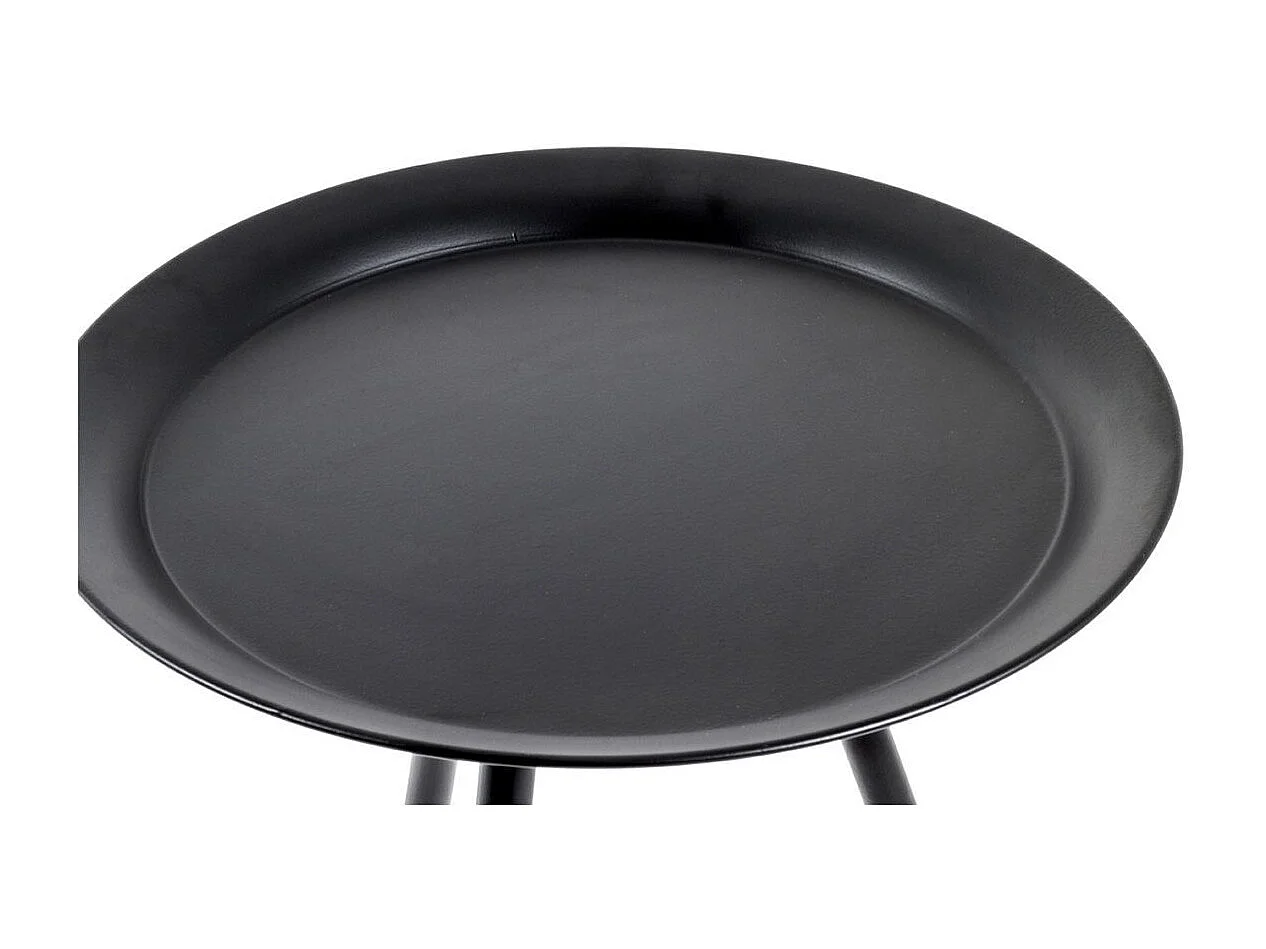 Table d'Appoint Design en Métal "Laqué" 47cm Noir