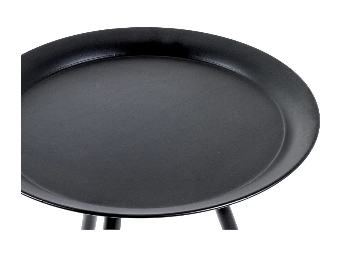 Table d'Appoint Design en Métal "Laqué" 47cm Noir