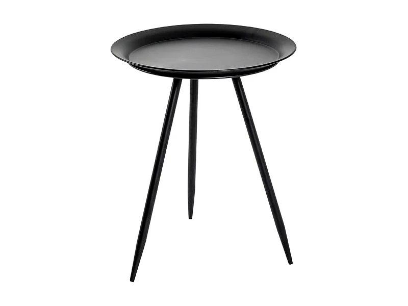 Table d'Appoint Design en Métal "Laqué" 47cm Noir