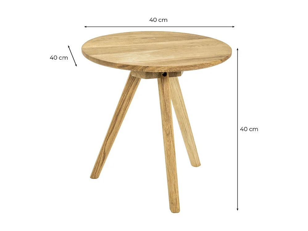 Table d'Appoint en Bois "Cunda" 40cm Naturel