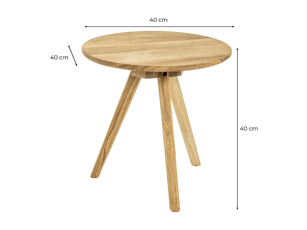 Table d'Appoint en Bois "Cunda" 40cm Naturel