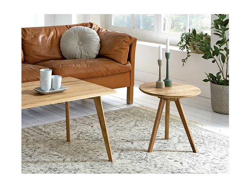 Table d'Appoint en Bois "Cunda" 40cm Naturel