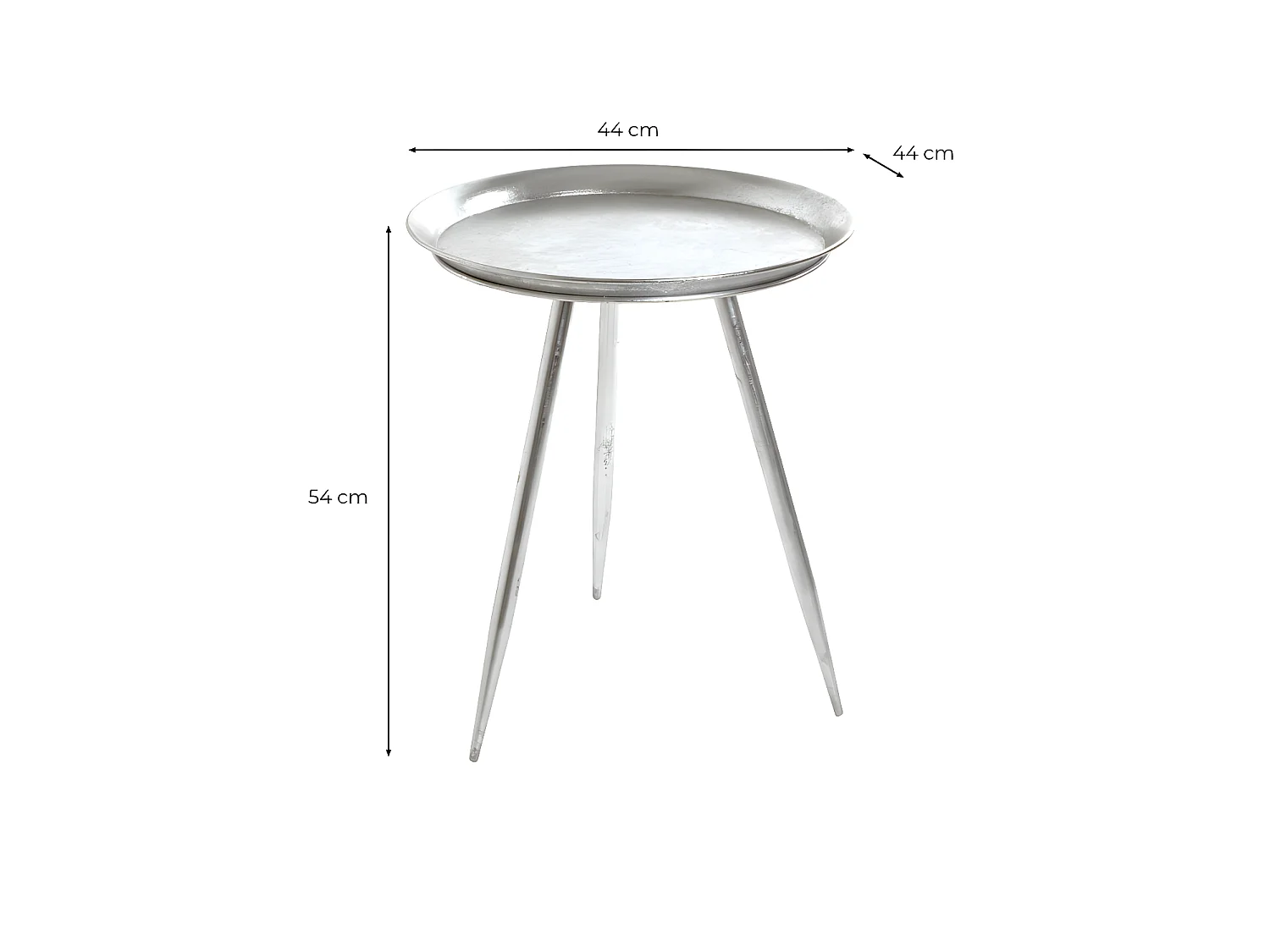 Table d'Appoint Design "Viledo" 54cm Argent