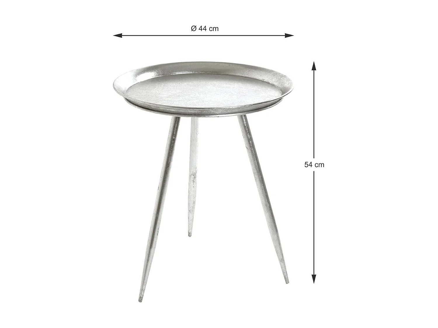 Table d'Appoint Design "Viledo" 54cm Argent