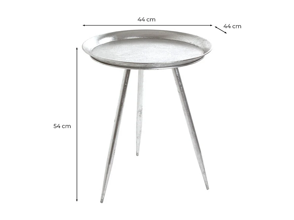 Table d'Appoint Design "Viledo" 54cm Argent