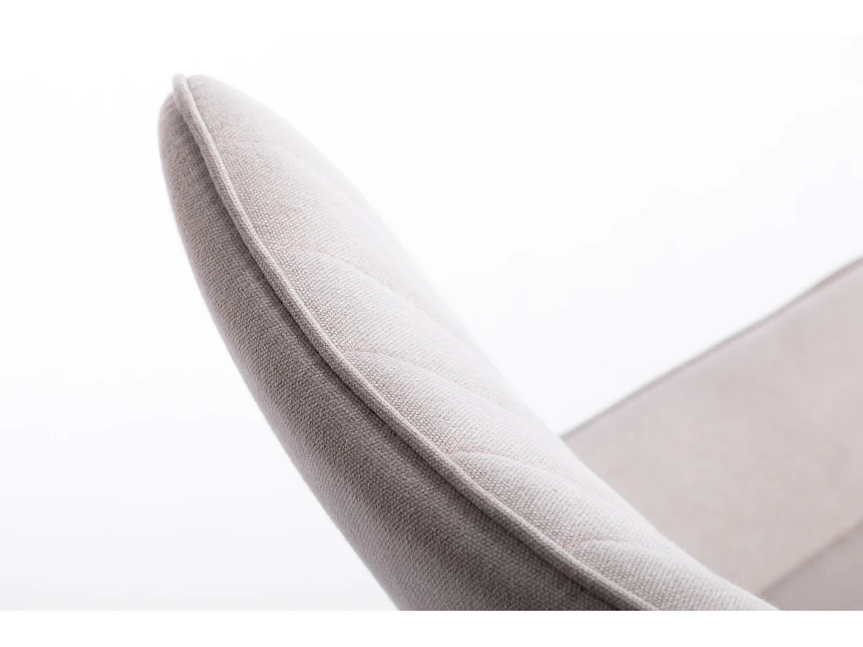 Lot de 2 chaises MARY à rayures en tissu et pieds métal noir - Beige