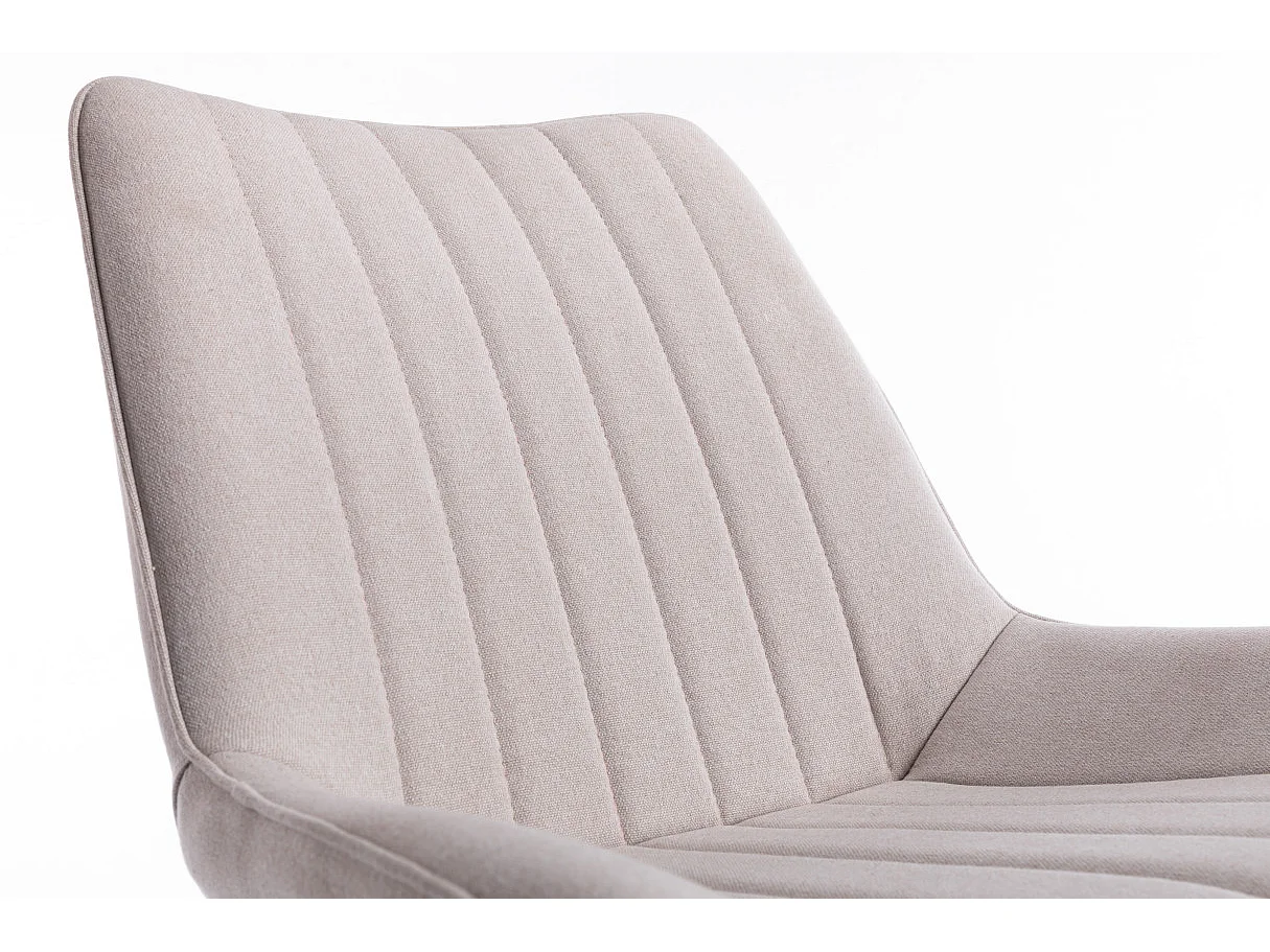 Lot de 2 chaises MARY à rayures en tissu et pieds métal noir - Beige