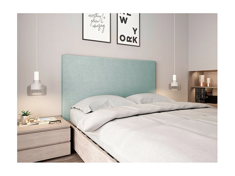 Tête de lit lisse en tissu NUMA - Bleu clair, Largeur - 140 cm