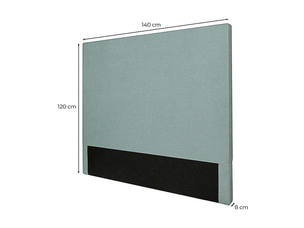 Tête de lit lisse en tissu NUMA - Bleu clair, Largeur - 140 cm