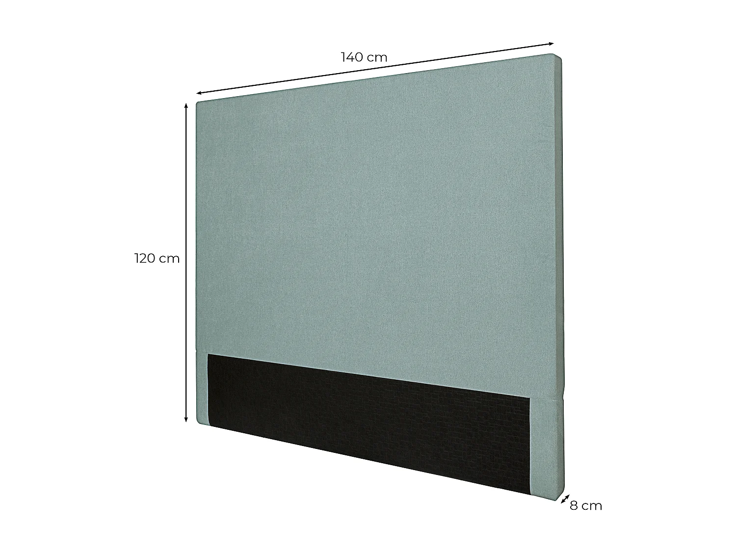 Tête de lit lisse en tissu NUMA - Bleu clair, Largeur - 140 cm