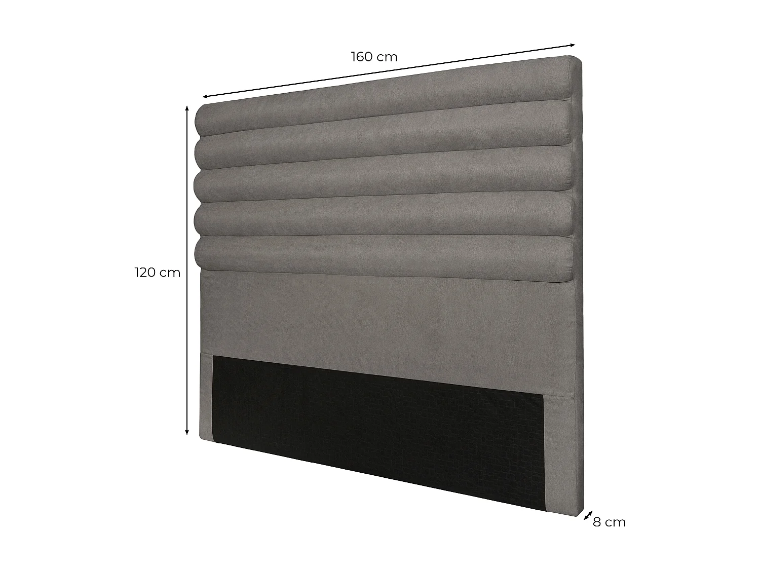 Tête de lit en tissu LUCA - Beige, Largeur - 160 cm