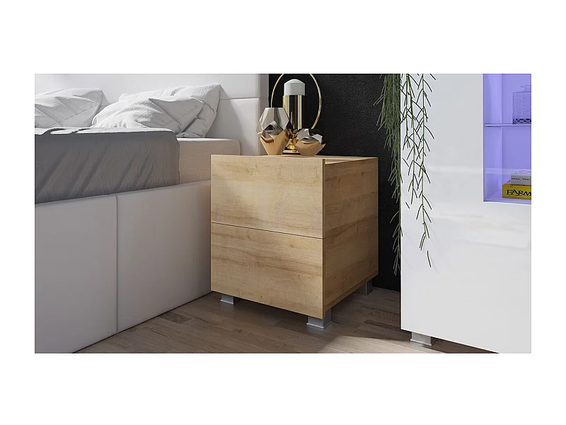 Mesa de cabeceira Tivdalu 127, Número de gavetas: 2, 5x4x4cm