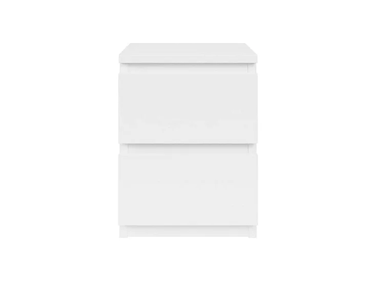 Nachttisch mit 2 Schubladen - 40x30x40 cm - Weiß - Malwa M2