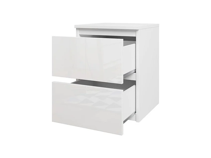 Nachttisch mit 2 Schubladen - 40x30x40 cm - Weiß - Malwa M2