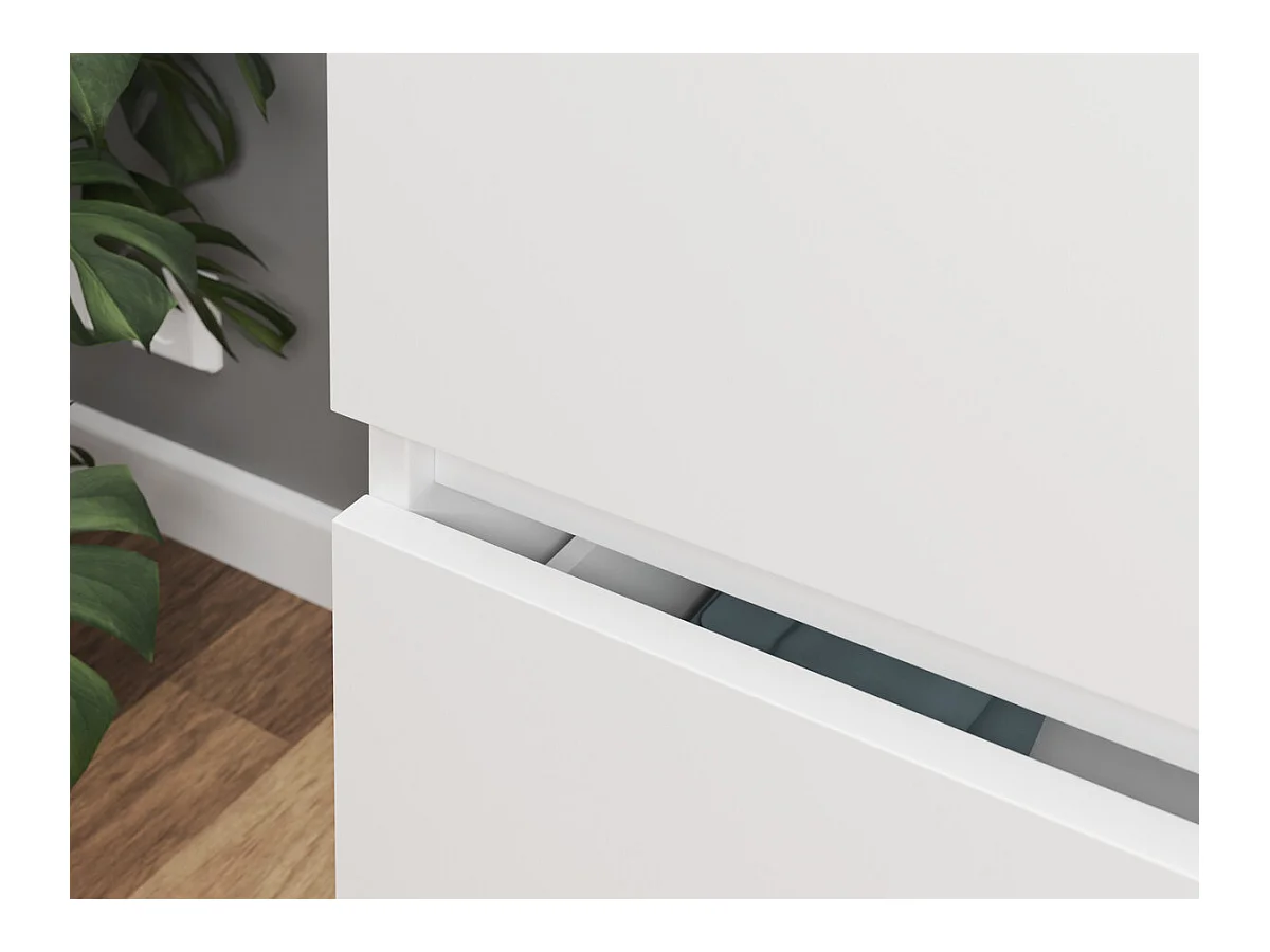 Nachttisch mit 2 Schubladen - 40x30x40 cm - Weiß - Malwa M2