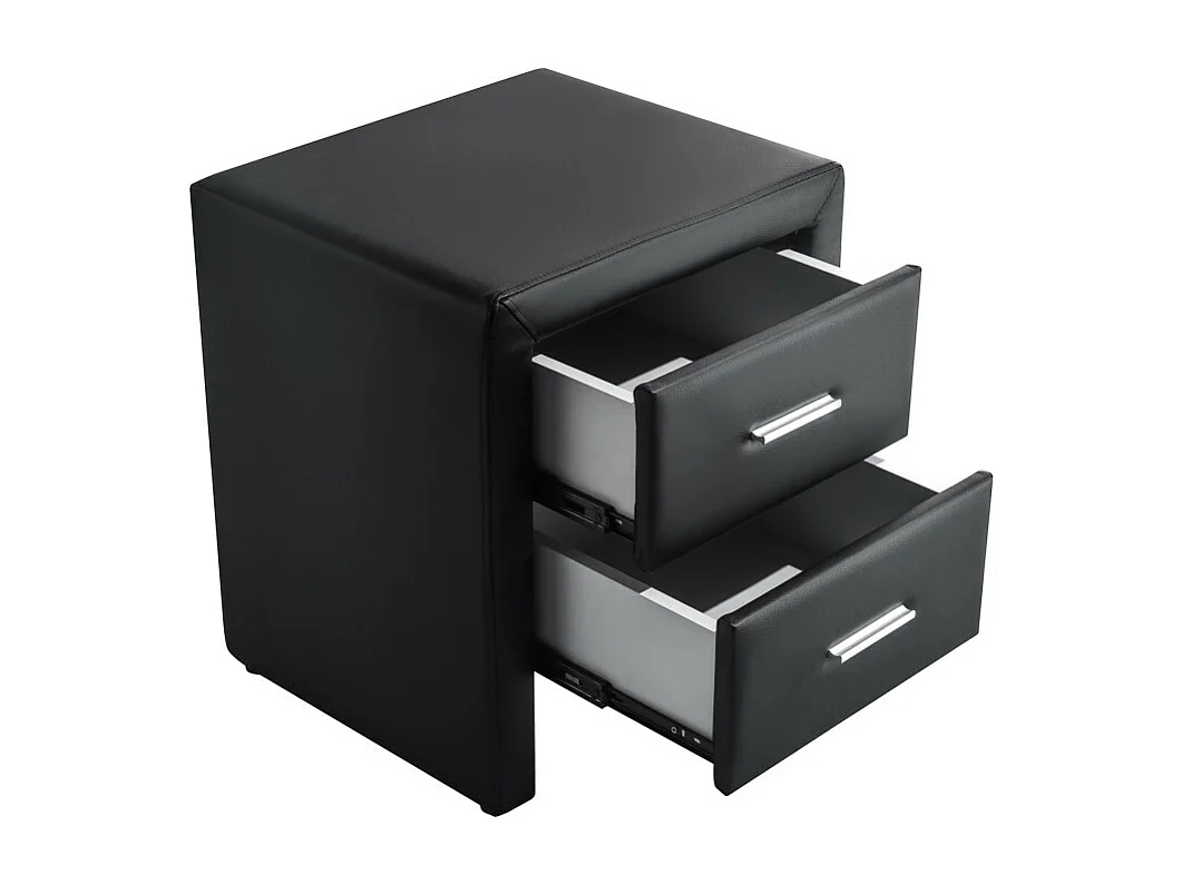 Table de chevet ROMY en simili - Noir