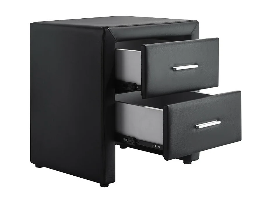 Table de chevet ROMY en simili - Noir