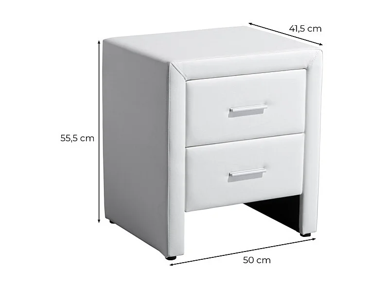 Table de chevet ROMY en simili - Noir