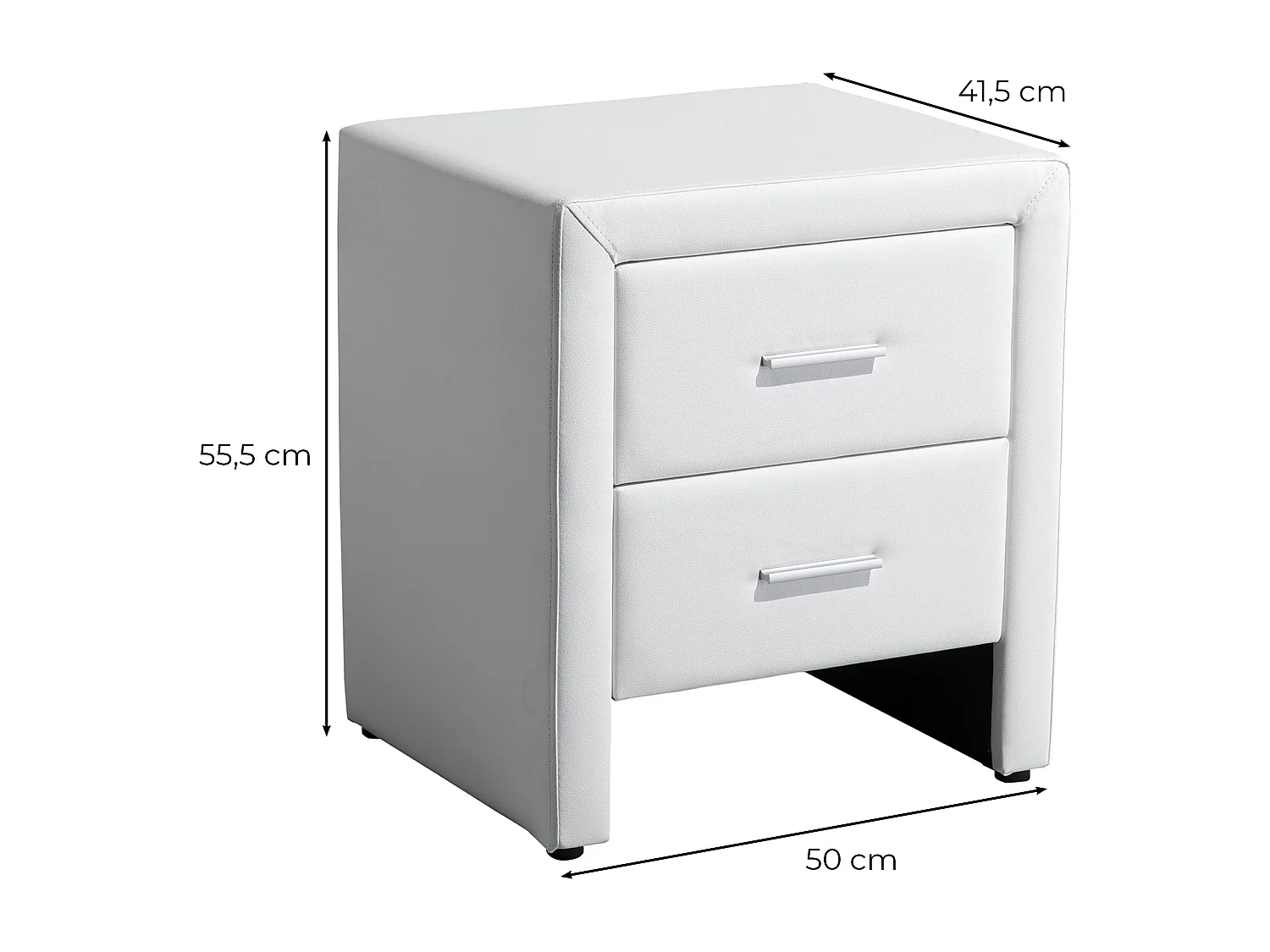 Table de chevet ROMY en simili - Noir