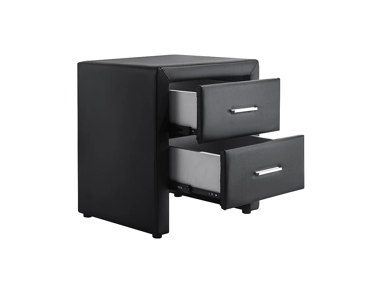 Table de chevet ROMY en simili - Noir