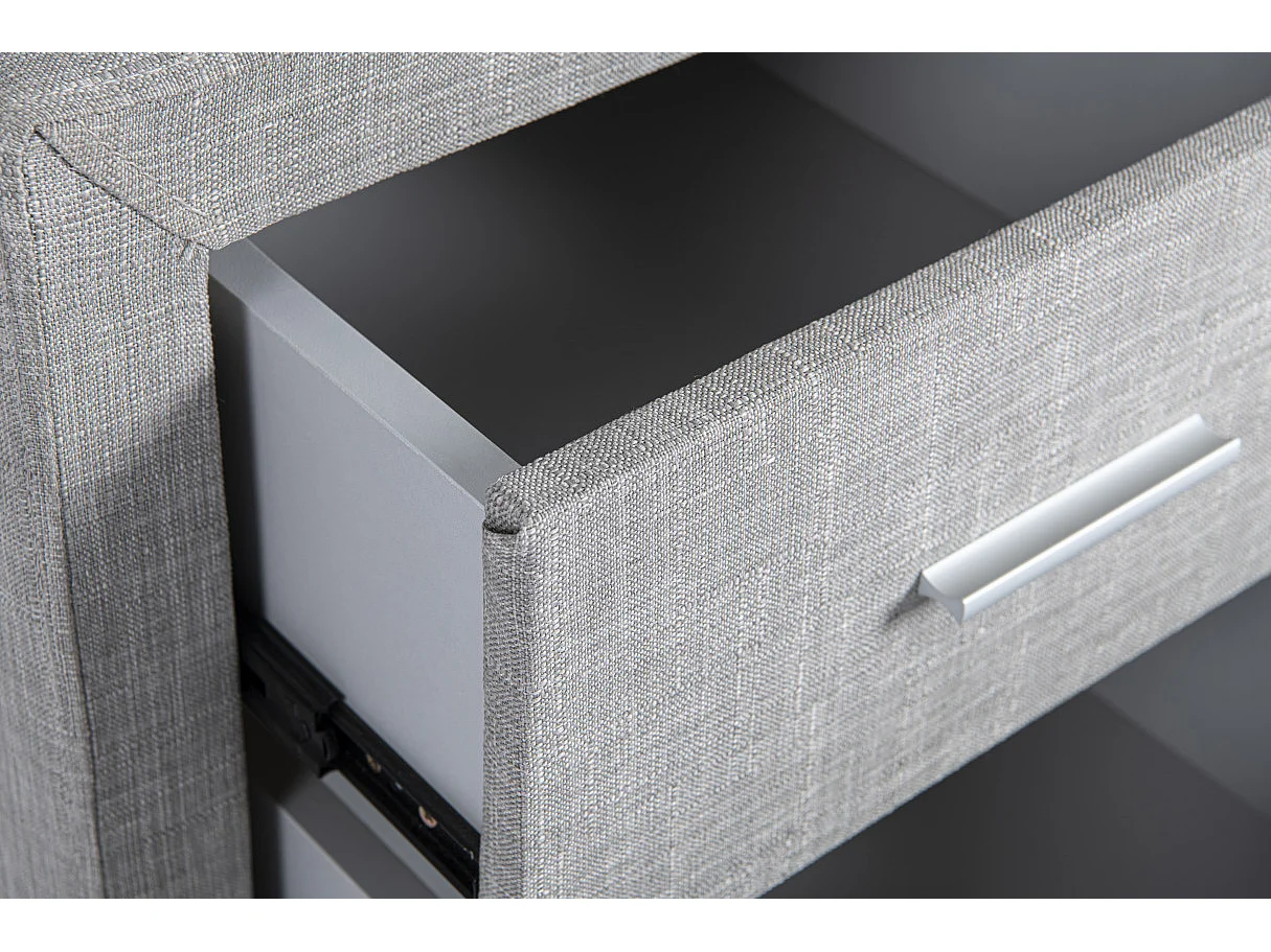 Table de chevet ROMY en tissu - Gris