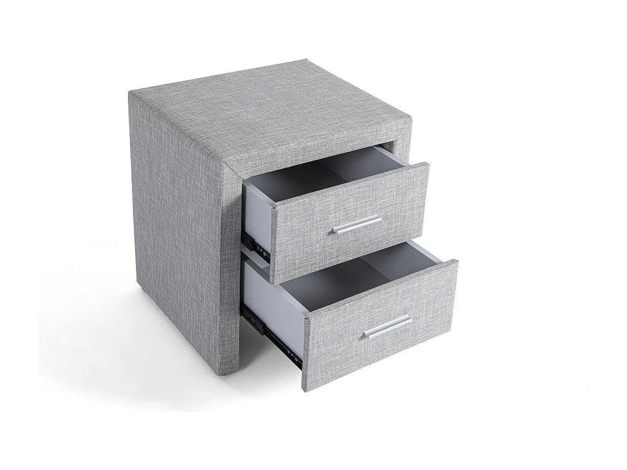 Table de chevet ROMY en tissu - Gris