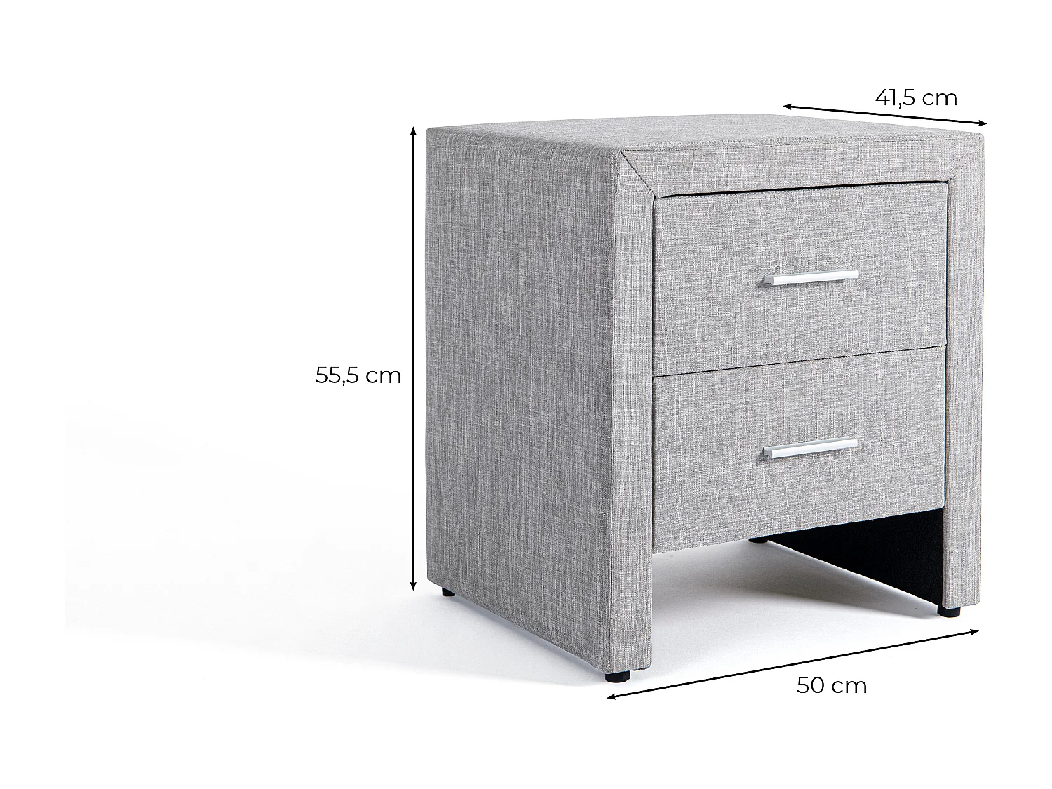 Table de chevet ROMY en tissu - Gris