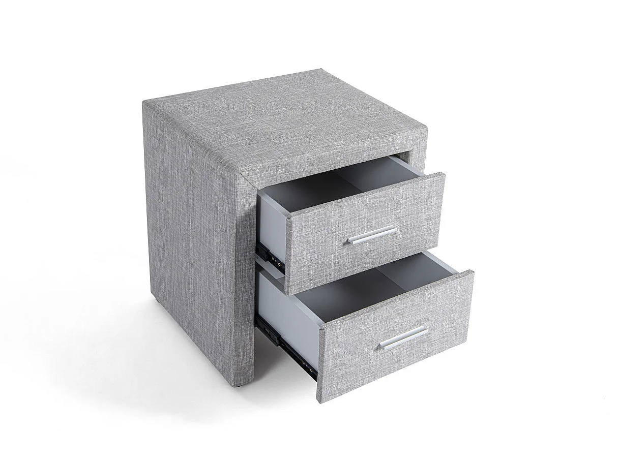 Table de chevet ROMY en tissu - Gris