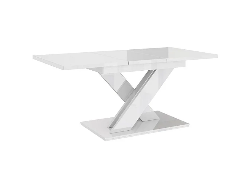 Tavolo Goodyear 103, Bianco lucido, 76x80x140cm, Con, Truciolare laminato