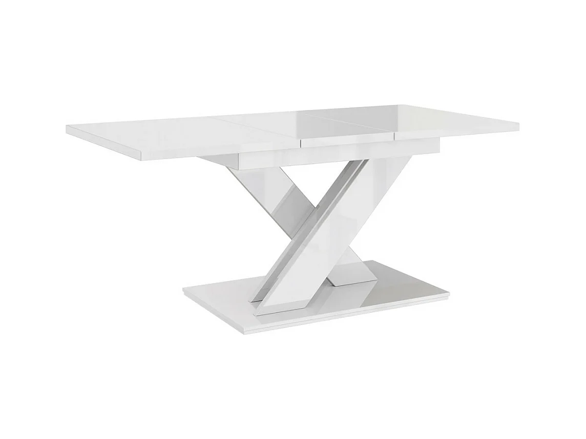 Tavolo Goodyear 103, Bianco lucido, 76x80x140cm, Con, Truciolare laminato