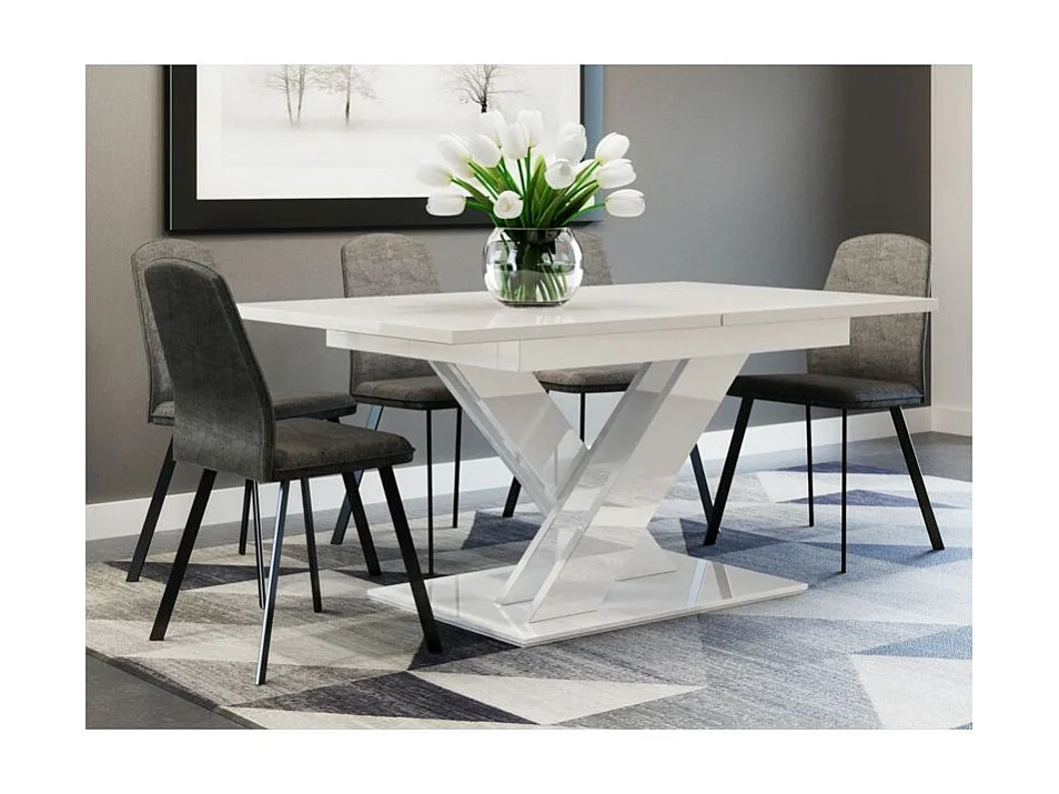 Table à manger ROSIE extensible 140-180cm - Blanc
