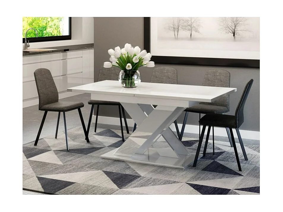 Table à manger ROSIE extensible 140-180cm - Blanc