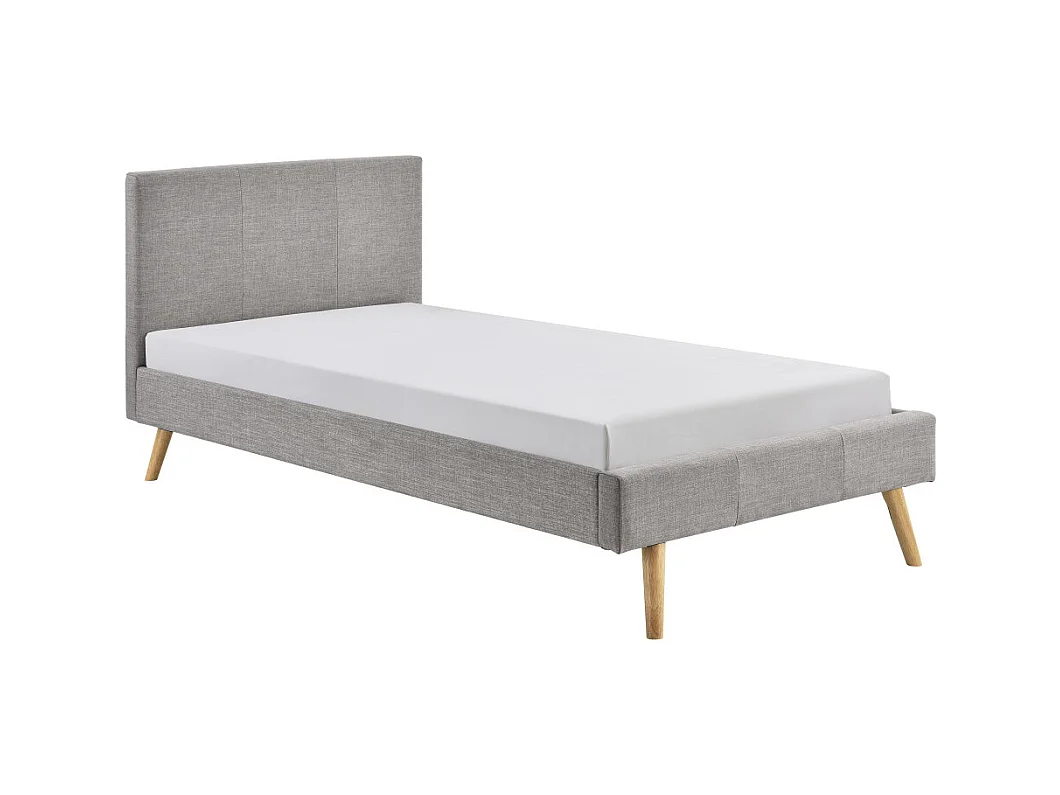 Cadre de lit LODI avec sommier à lattes - Gris clair, Largeur - 90 cm