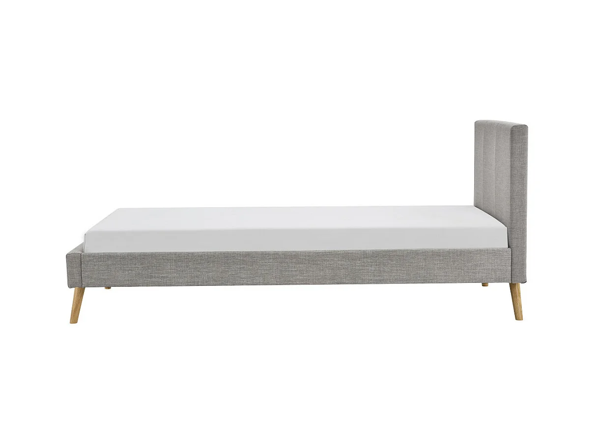 Cadre de lit LODI avec sommier à lattes - Gris clair, Largeur - 90 cm