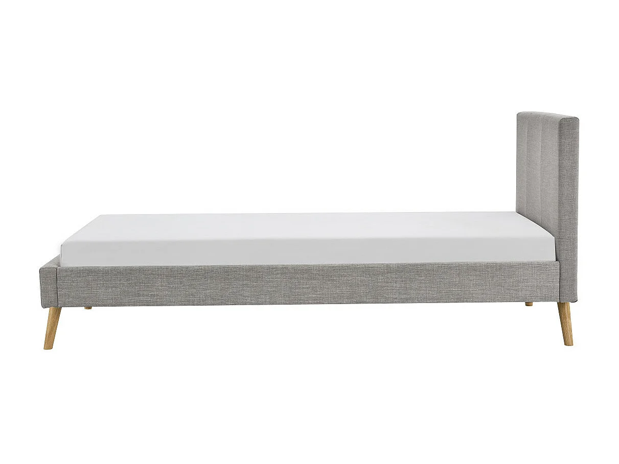 Cadre de lit LODI avec sommier à lattes - Gris clair, Largeur - 90 cm
