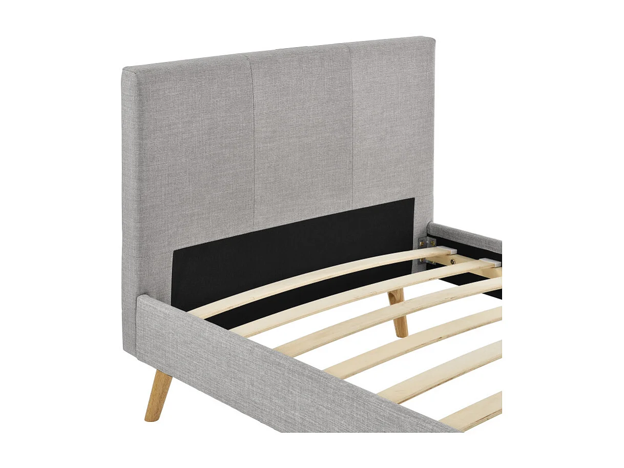 Cadre de lit LODI avec sommier à lattes - Gris clair, Largeur - 90 cm