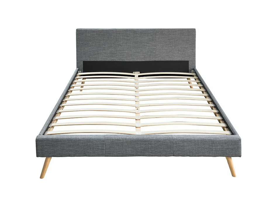 Cadre de lit LODI avec sommier à lattes - Gris anthracite, Largeur - 160 cm