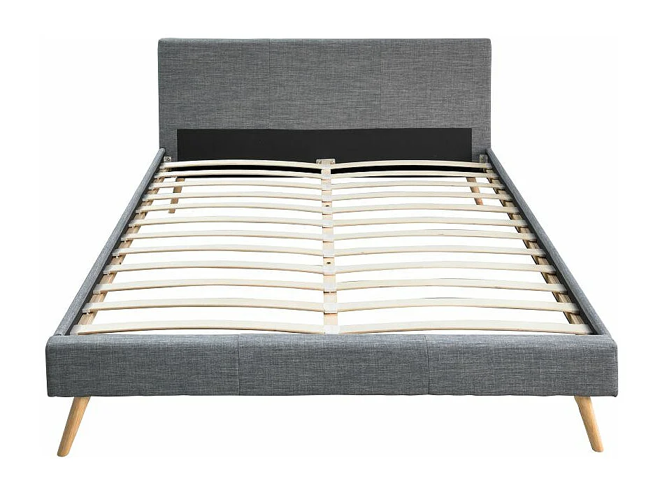 Cadre de lit LODI avec sommier à lattes - Gris anthracite, Largeur - 160 cm