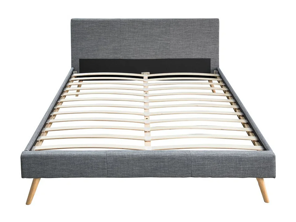 Cadre de lit LODI avec sommier à lattes - Gris anthracite, Largeur - 160 cm