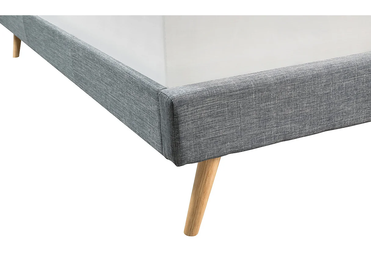 Cadre de lit LODI avec sommier à lattes - Gris anthracite, Largeur - 160 cm